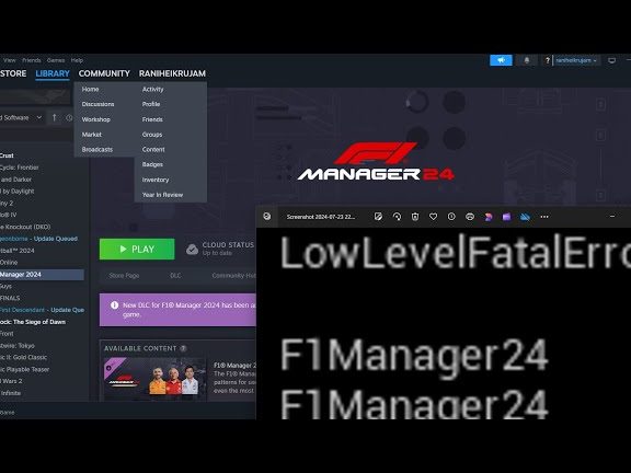PCでゲームをプレイする際のLowLevelFatalErrorを修正