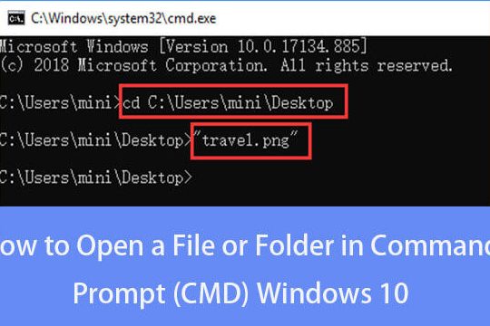 Windows 10 コマンドプロンプト（CMD）でファイルやフォルダを開く方法