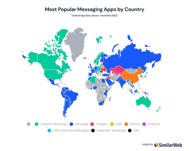 messaging app map